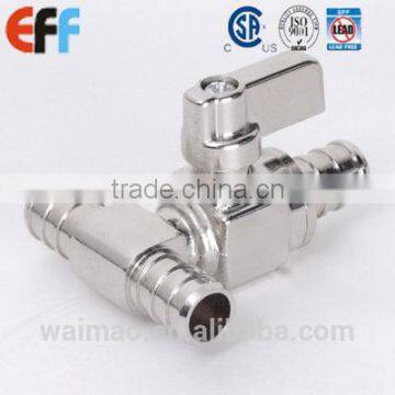 3 way Tee Mini brass Ball Valve PEX and PEX and PEX with CSA certificated
