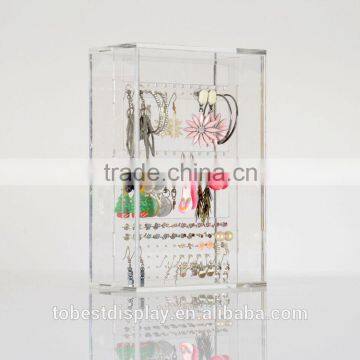 elegant design clear handmade acrylic jewelry display case,acrylic earring display case,acrylic jewelry organizer