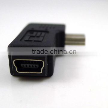 Mini USB 2.0 5P Male to Female mini usb M - F extension adapter 90 degree Left