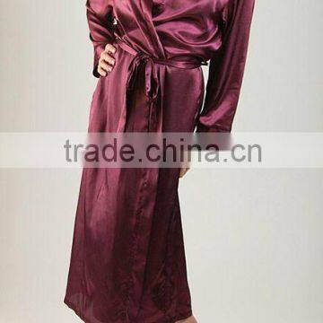 Luxury women's long satin bathrobe/lounge robes