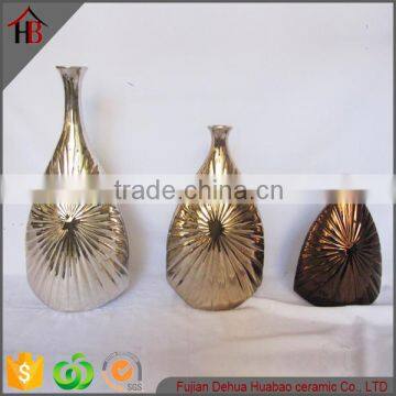 fancy decoration electroplated ceramic vase