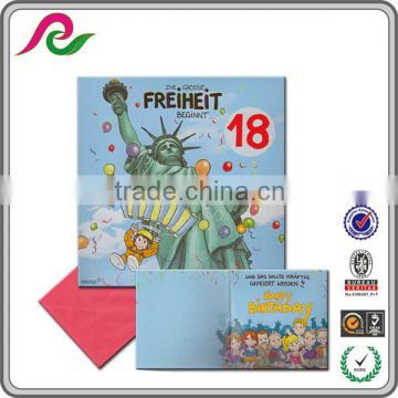 15* 15 cm statue of liberty 18 years graduation music card