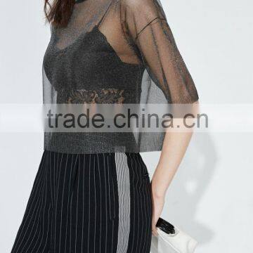 Sexy slim fit strapless tank tops lace short shirts for women