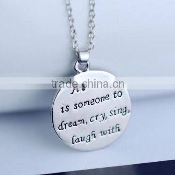 Double Hearts Round Heavy Silver Heart Puzzle Necklace photo-4