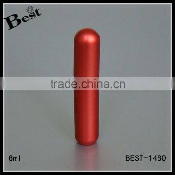 6ml round bottom tube perfume atomizer, red silver brown perfume tube
