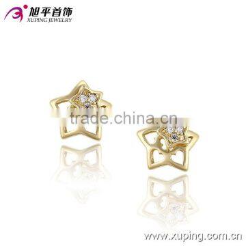 2016 women small fashion star shape 14k gold plated earring