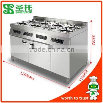 Shentop BST-A08 Baozaifan cooking range machine Stainless Steel ClayPot electric equipment machine With Cabinet 8 burner cooker