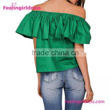 Newest Dropship Free Shipping Women Ruffle Neck Tops and Blouses photo-3