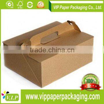 WHOLESALE CHINA FACTORY Kraft PAPER FOOD PACKAGING WITH HANDLE