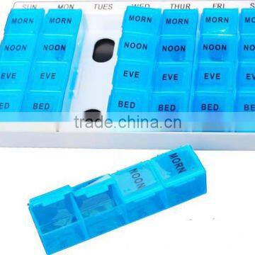 7-Day Morn Noon Eve Bed pill case /medication plastic pill boxes/plastic cut pill box SYH025