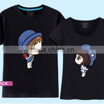 2016 Fashion Wholesale Custom High Quality 100% Cotton Cartoon Print Couple T-shirt Family China Supplier photo-2