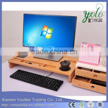 Home Basics Slot foldable computer and telephone desk organizer Bamboo office Desk Organizer
