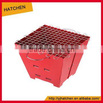 A501-red black outdoor stainless steel foldable picnic charcoal BBQ charbroiler