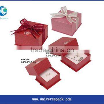 Red Jewelry Paperboard Box With Logo Printed Packing Boxes Custom For Sale