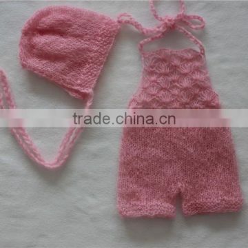 Baby Girl Mohair Romper Newborn Mohair Romper and Bonnet Set Baby Girl Photo Prop