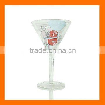 Hand made martini glass with decal,whole sales