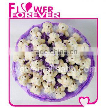 Mini Teddy Bear Flower New Year Gifts