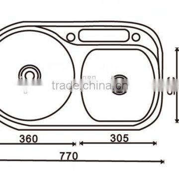 Gourmet Double Bowl Top Mount Stainless Steel Kitchen Sink w/ Knife Holder B10 photo-2