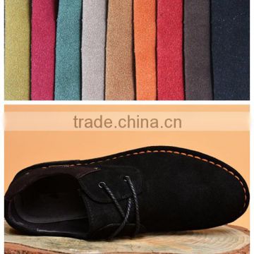 PU leather for men shoes usage with as real leather surface and cotton backing