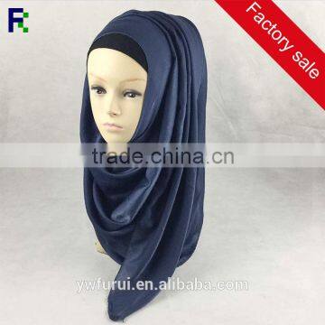 Wholesale Factory Direct Fashionable Latest Design Plain Solid Color Silk Muslim Islamic Hijab shawl Scarf