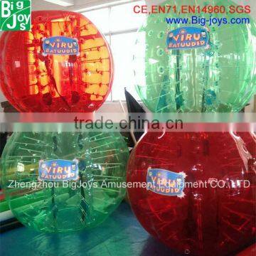 New popular sport bumper ball rental, inflatable belly bumper ball price, plastic human sized hamster ball zorbing for sale