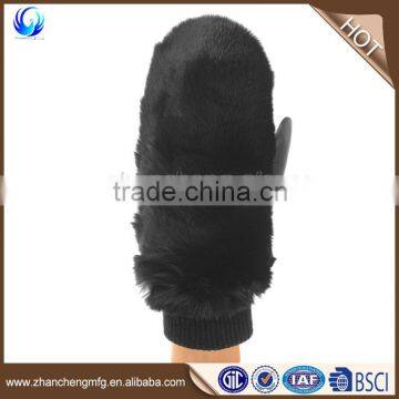 Winter custom design lady sheepskin leather mittens gloves with high quality