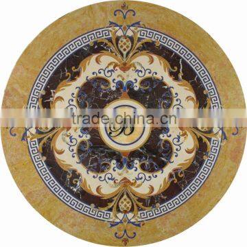 Custom Make Natural Waterjet Map Design Marble Pattern photo-5