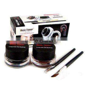 Music Flower black+brown 2colors/set eyeliner gel makeup waterproof eyeliner pencil