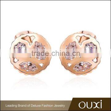 2015 OUXI fashionable wholesale ball shape ear stud made with AAA zircon