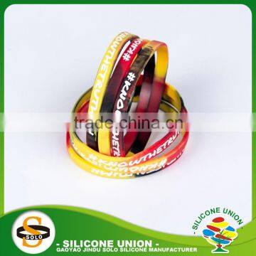 Custom Colorful Wide Silicone Bracelet Silicone Bangles Thin Silicone Bracelet