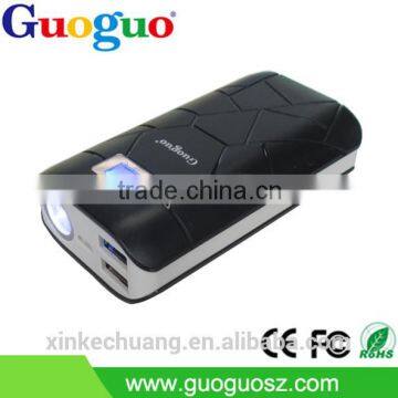 Guoguo Long Lasting 10000mah LED Torch Dual USB Portable Travel Power Bank for Iphone7