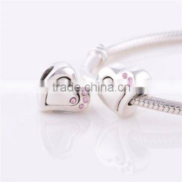 Free Samples 925 Sterling Silver Heart Charm Italian Blank Charm