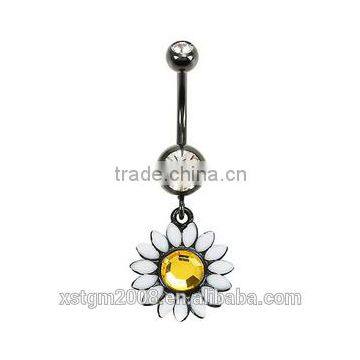 New style sunflower navel belly button ring