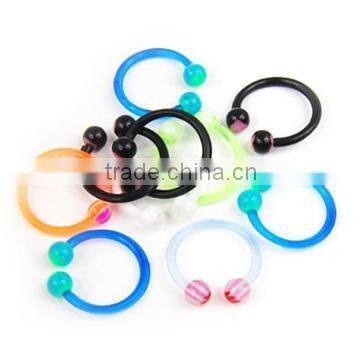 Acrylic UV Taper Horseshoe Nose Lip Rings Body Piercing Jewelry