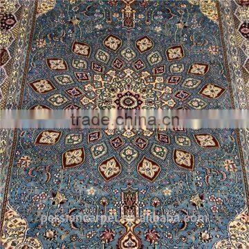 Turkish carpet made in turkey blue 3x5ft medaillon Cut Pile hand knotted tibetan carpets