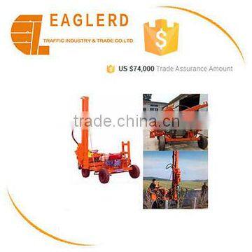 Fluid Drive Pile Driver for guardrail post