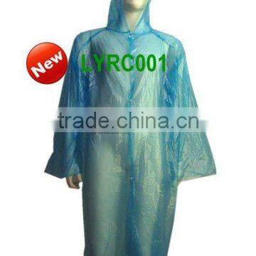 Disposable polyethylene rain coat