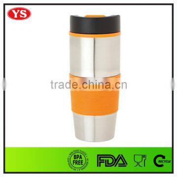 16 ounce vacuum stainless steel insulated travel mug with lid