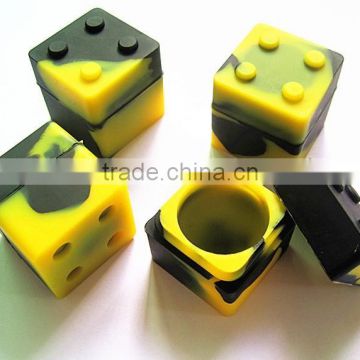 wholesale custom FDA food grade 11ml stackable mini non stick square wax silicon jar