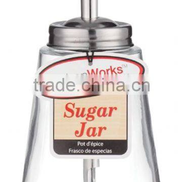 SINOGLASS 280ml stainless steel cap Glass Sugar Jar