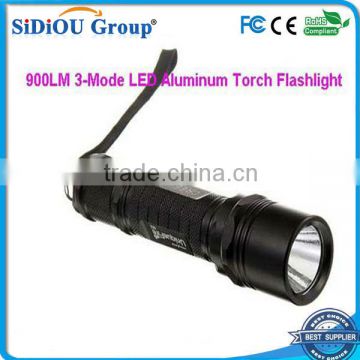 900LM 3-Mode LED Aluminum Torch Flashlight