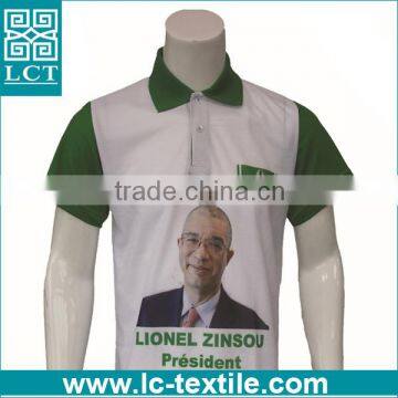 custom polyester white mesh dry cheap polo shirt for Africa election compaign