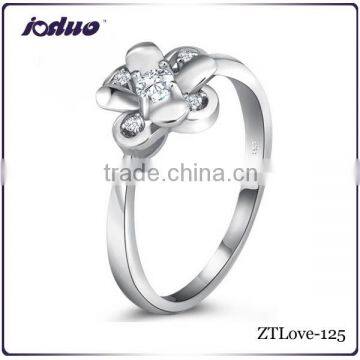 Korean edition ladies fashion jewelry flower design 925 sterling silver rings