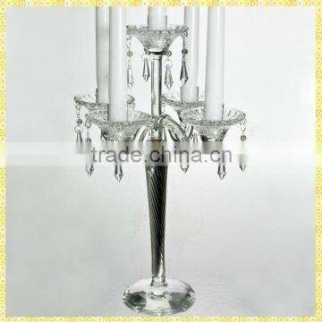 Handmade Exquisite Tall Glass Candelabra For Wedding Table Centerpiece Decoration