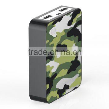 Green Camouflage Portable Charger Power Bank 10400mAh for Smartphone