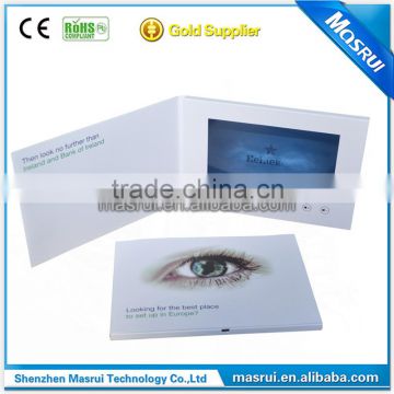 Cosmetic industry company gift lcd video greeting cards , lcd video cards