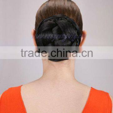 Synthetic braids hair bun, fake chignon hair piece wholesale