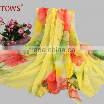 Infinity Chiffon 100% Polyster Silk Imitated Fabric Material Women Girls Scarves and Shawls Wrap With Printed Patterns photo-3