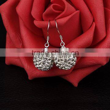 Korea Style 925 Sterling Silver Shambhala Glittering Hoop Earring !