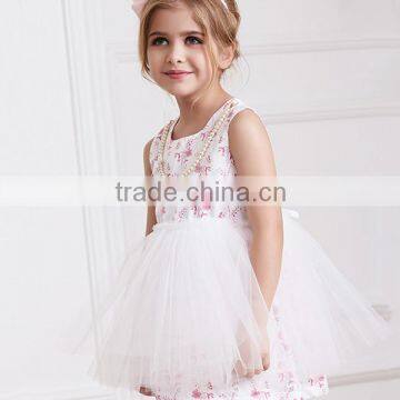 Fancy summer spring kids dress sleeveless flower girl evening dresses